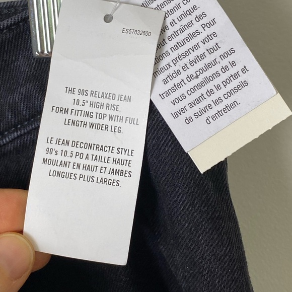 SALE. Abercrombie & Fitch Straight Charcoal Jeans with Split Hem - Picture 5 of 8